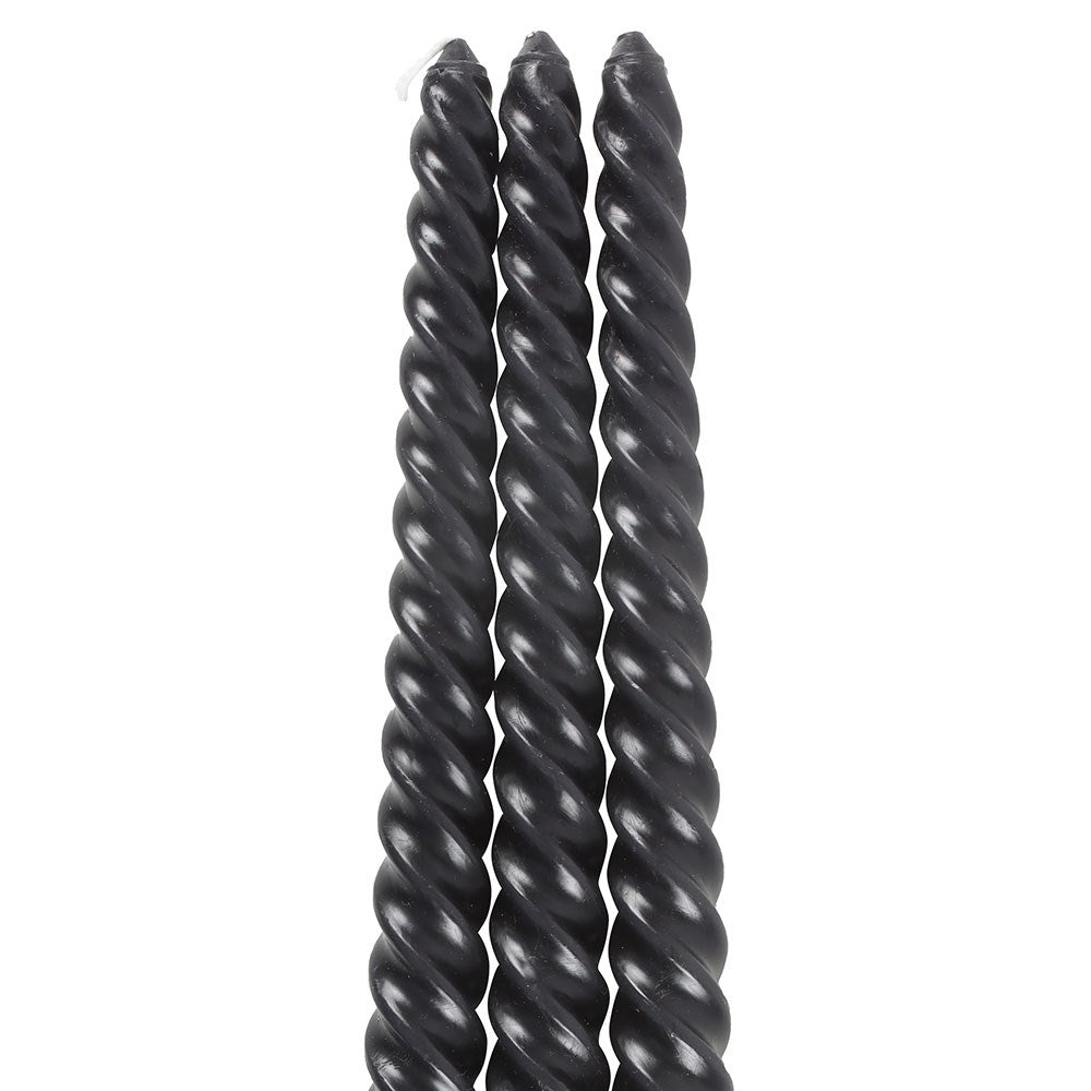 Set of 3 Dark Romance Twist Taper Candles