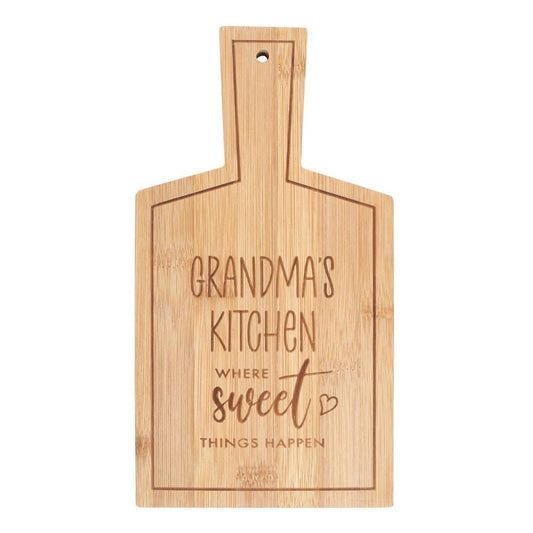 'Grandma's Kitchen' Bamboo Serving Board (H26.5 cm)