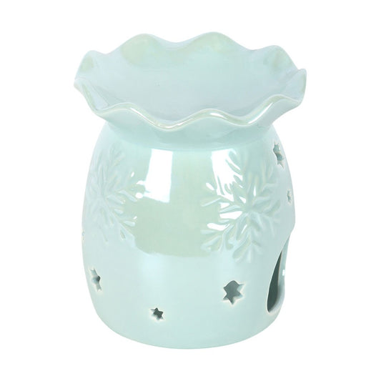 Iridescent Blue Snowflake Oil Burner and Wax Warmer