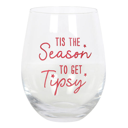Tis The Season to Get Tipsy Stemless Glass
