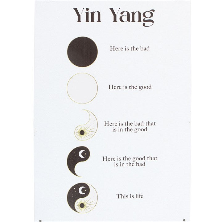 Yin Yang Metal Sign