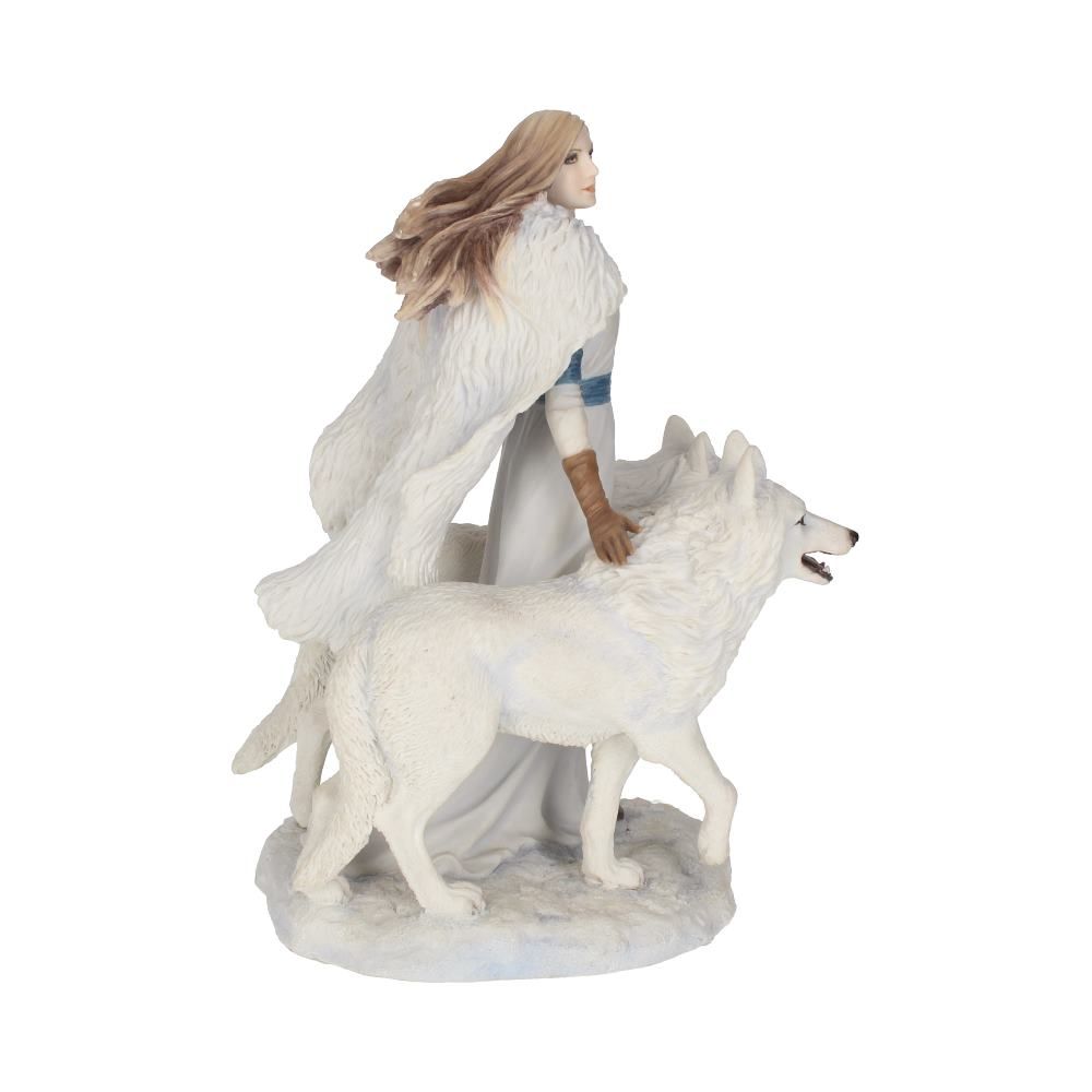 Anne Stokes Winter Guardians Wolf Companion Figurine