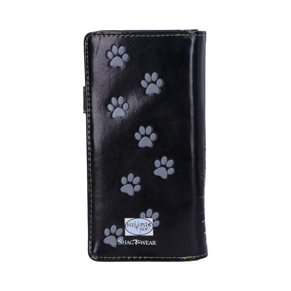Black Lucky Cat Purse Embossed Eye Tail Wallet