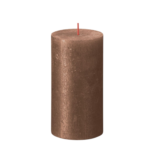 Bolsius Copper Rustic Shimmer Pillar Candle (130 x 68mm)