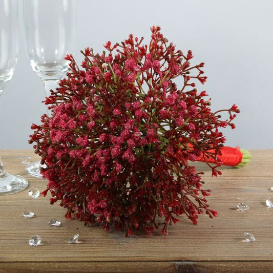Artificial Gypsophila Bouquet Red