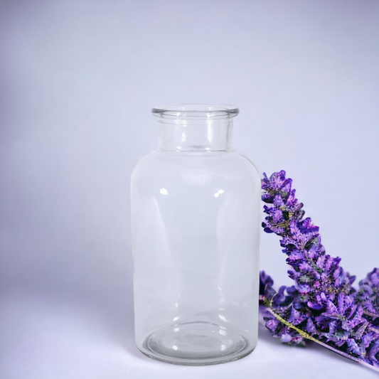 Clear Glass Apothecary Bottle Vase 20cm