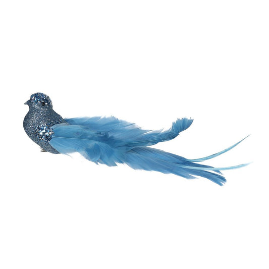 Blue Glitter Bird With Clip