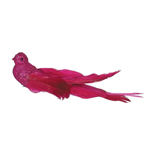 Pink Glitter Bird With Clip