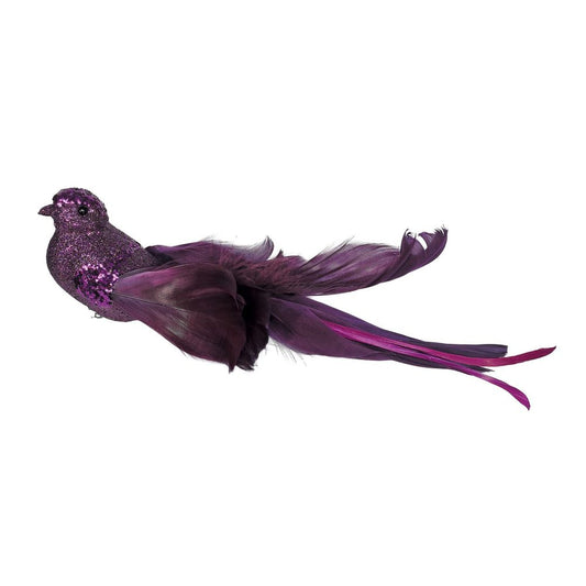 Purple Glitter Bird With Clip