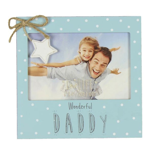 "Wonderful Daddy" Blue Photo Frame