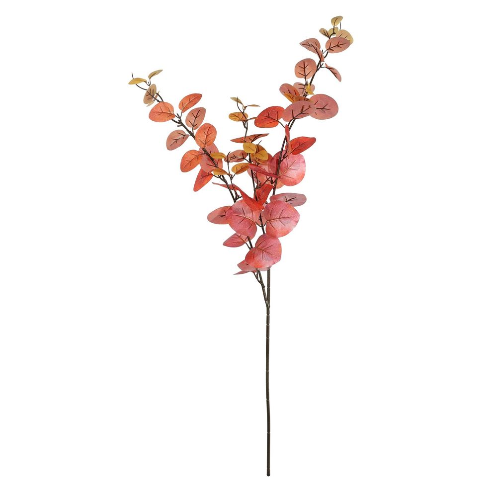 Artificial Red/Orange Eucalyptus Foliage Stem 100cm