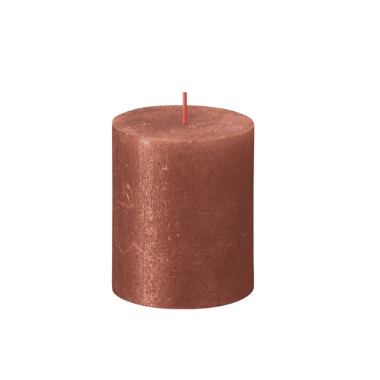 Bolsius Amber Rustic Shimmer Pillar Candle (80 x 68mm)