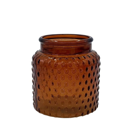 Honey Brown Bubble Jar Vase