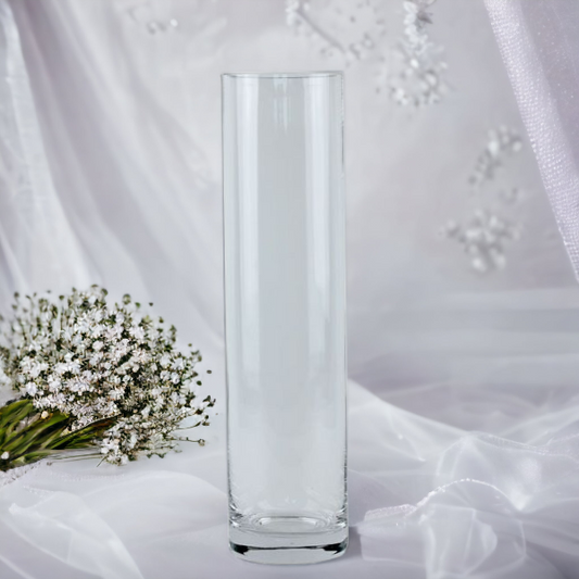 Glass Tall Cylinder Vase 40 cm