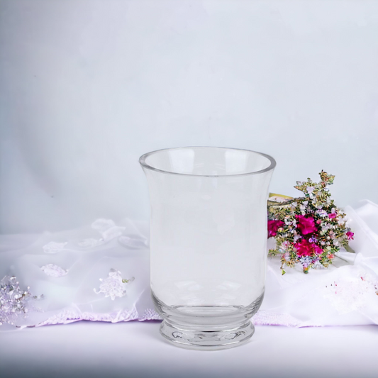 Glass Hurricane Footed Vase 14.5 cm