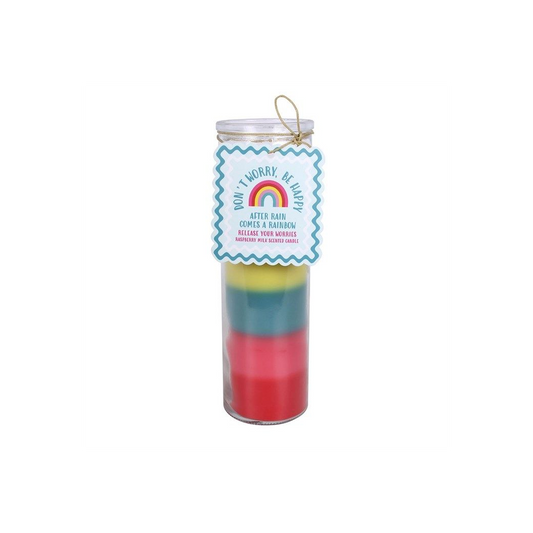 Striped Raspberry Milk Scented Tube Candle
