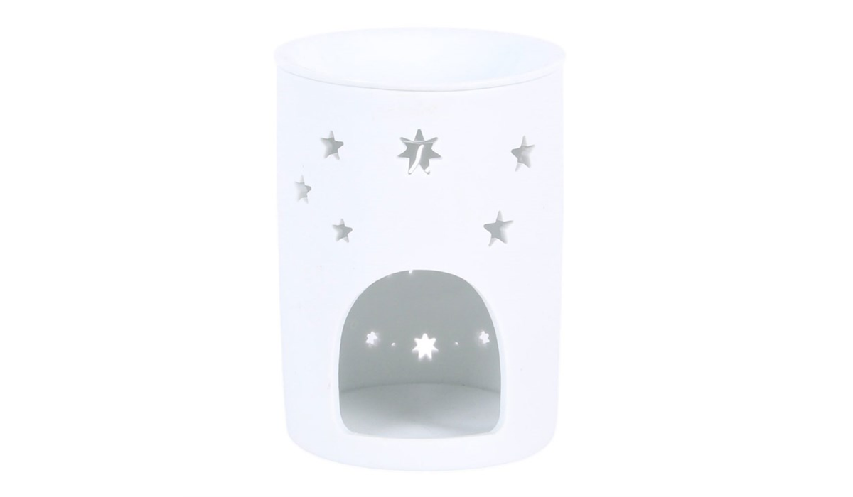 White Sun and Moon Cut Out Oil Burner and Wax Warmer