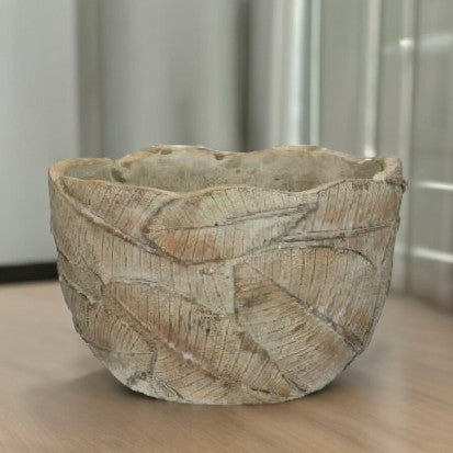 Cement Leaf Plant Bowl