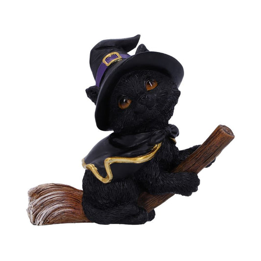 Tabitha Witches Familiar Black Cat and Broomstick Figurine