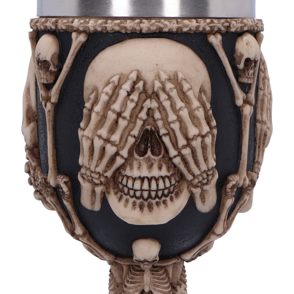 Three Wise Skeleton Goblet 20cm