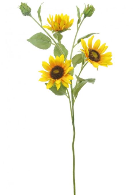 Artificial Silk Sunflower Spray H65 cm
