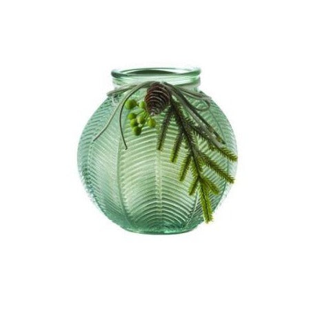Pyala Rounded Glass Vase, Green