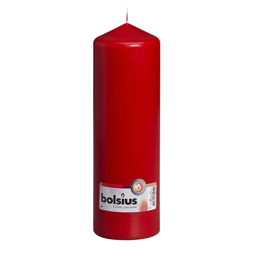 Red Bolsius Pillar Candle (250 x 78 mm)
