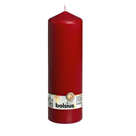 Wine Red Bolsius Pillar Candle (250 x 78 mm)