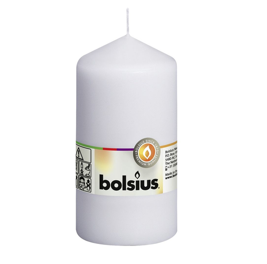 White Bolsius Pillar Candle (130 x 68 mm)