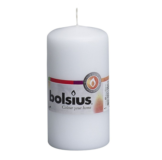 White Bolsius Pillar Candle (120 x 58 mm)