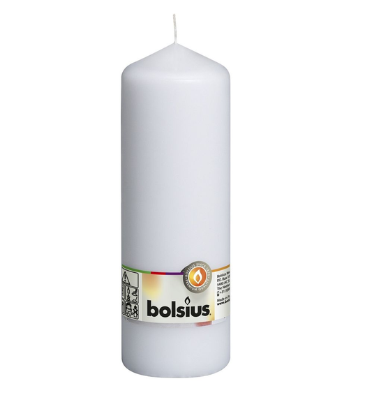 White Bolsius Pillar Candle (200 x 68 mm)