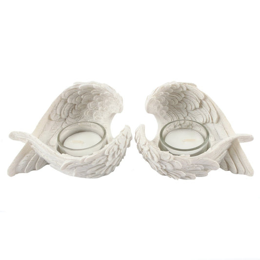 Two Angel Wing Tealight holders