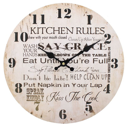 "Kitchen Rules" Wall Clock