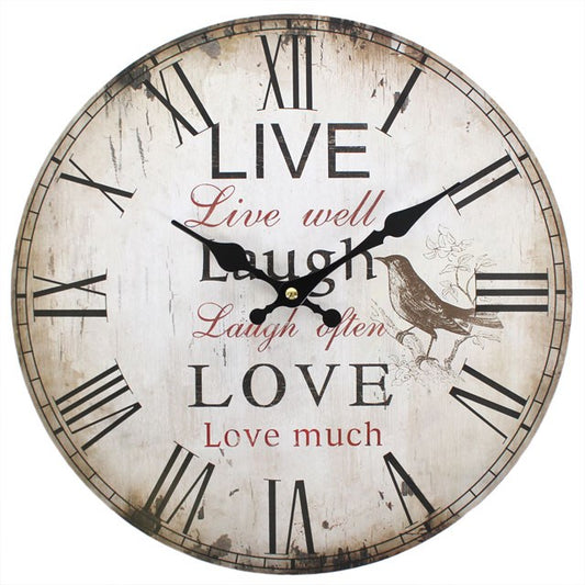 "Live, Laugh, Love" Wall Clock