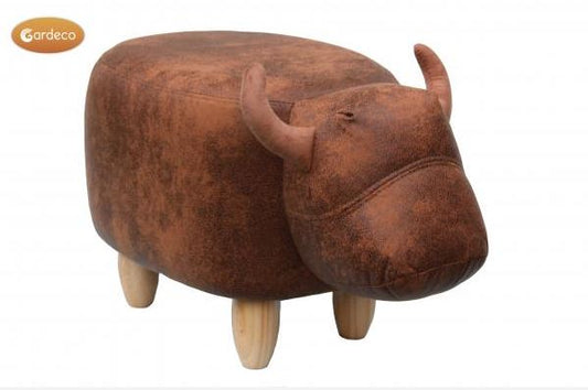 Cocoa the Brown Cow Leatherette Footstool