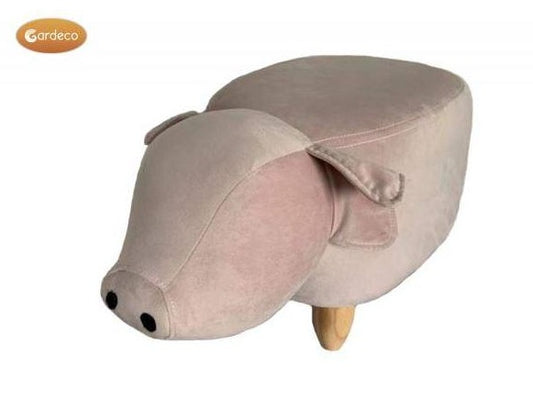 Pinky the Pink Pig Velvet Footstool (Gardeco)