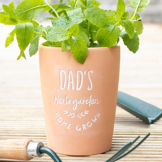 Terracotta Plant Pot "Dad's Herb Garden"