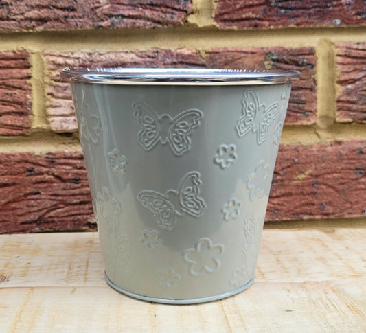 Grey Zinc Plant Pot