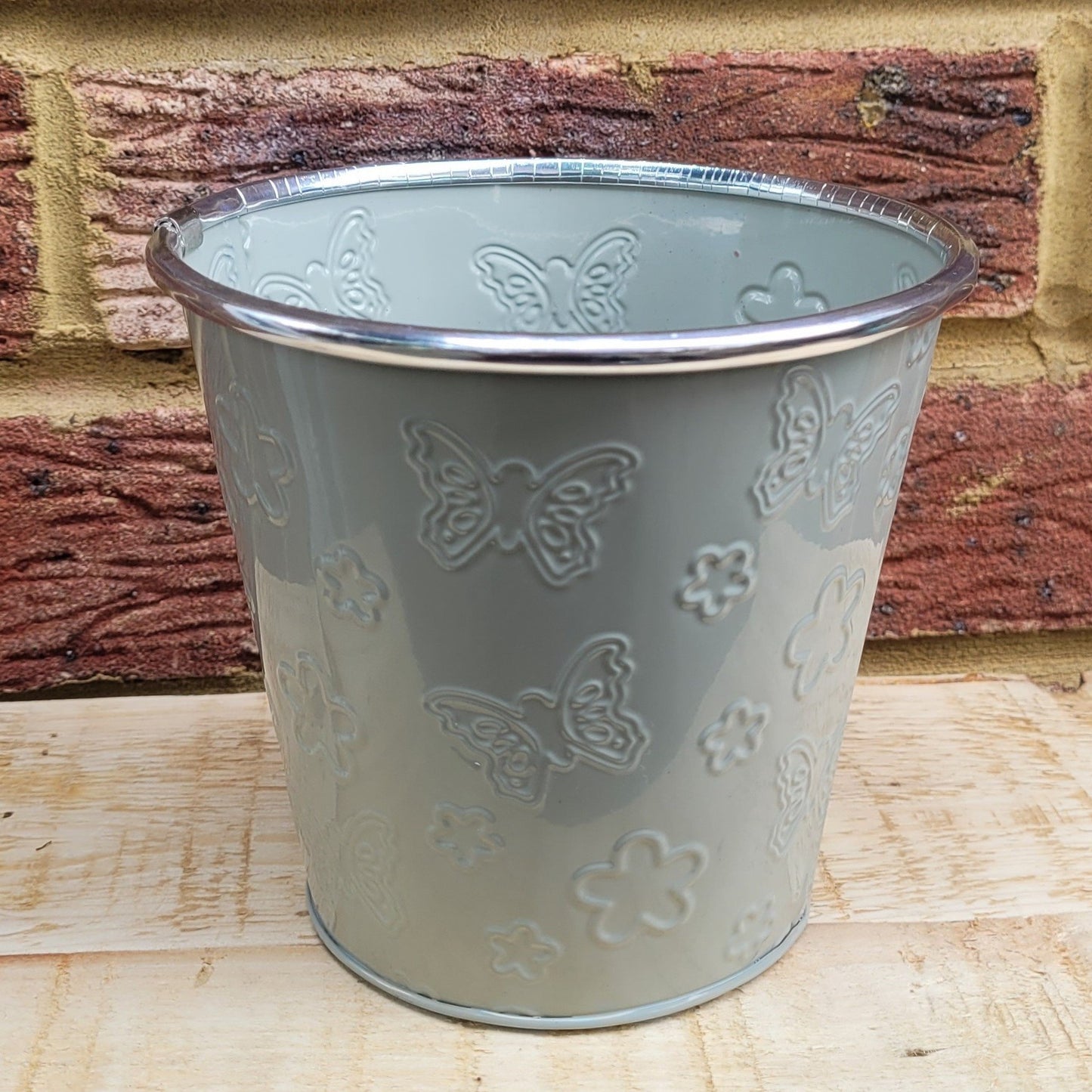 Grey Zinc Plant Pot