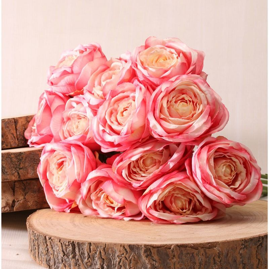Silk Pink Tea Rose Bouquet