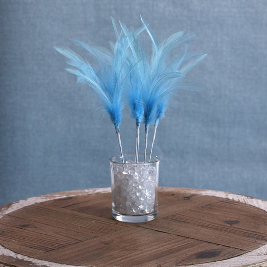 Baby Blue Narrow Fluff Feathers (6 Pack)
