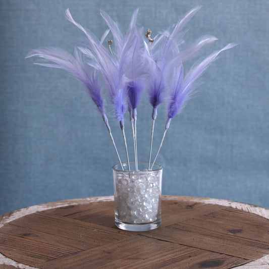 Light Purple Diamante Feathers (6 Pack)