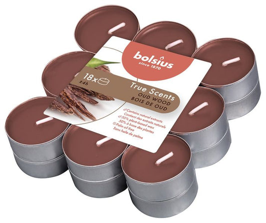 Pack of 18 Bolsius Oud Wood Tealights