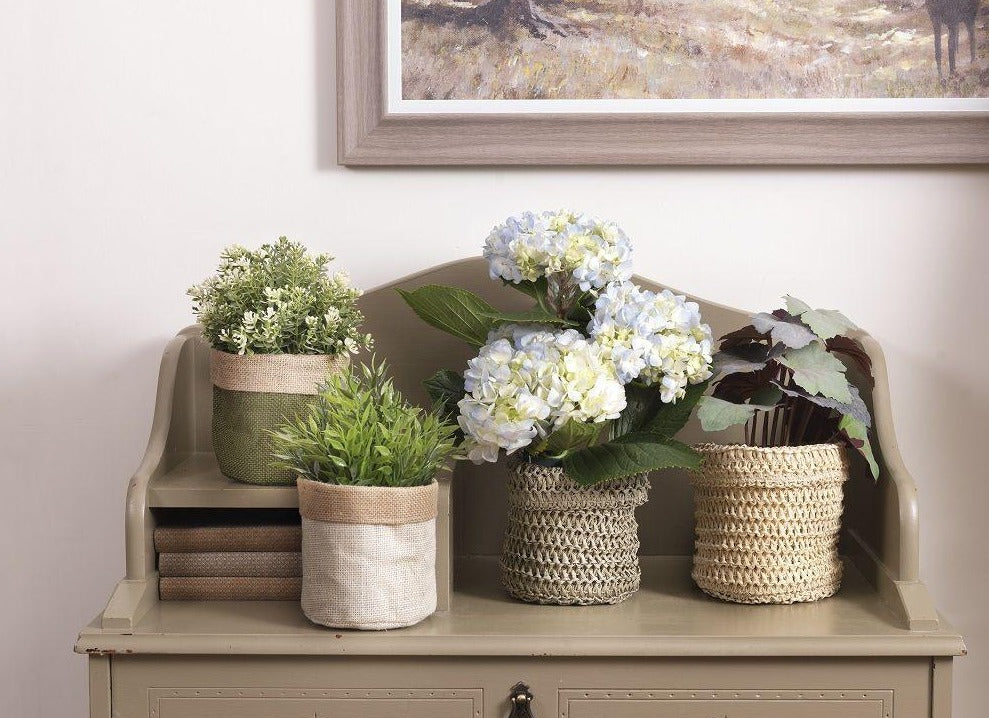 Cream Hessian Pot Cover (15cm)