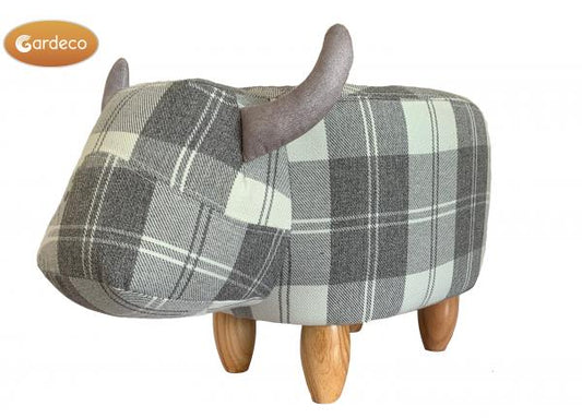 Maisie the Tartan Cow Fabric Footstool (Gardeco)