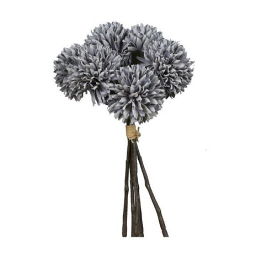 Artificial Pom Pom Bunch 22 cm - Grey