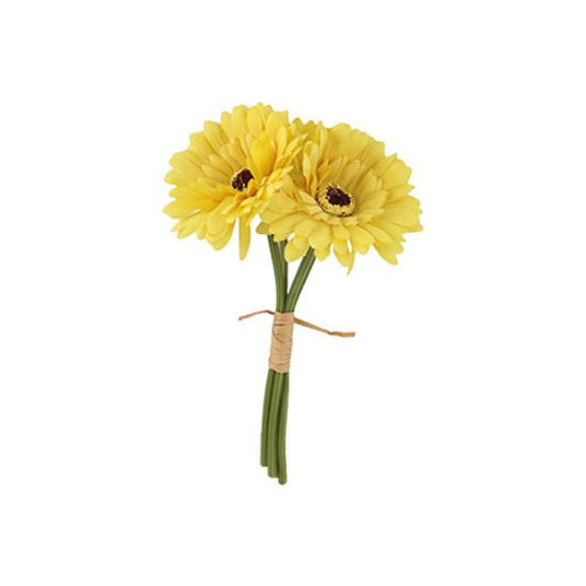 Artificial Gerbera Bundle 6 Stems Bouquet 28cm - Yellow