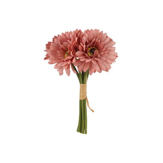 Artificial Gerbera Bundle 6 Stems Bouquet 28cm -  Dusty Pink