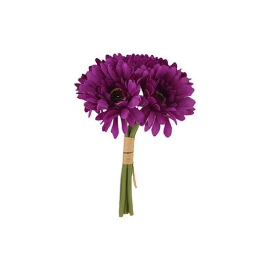 Artificial Gerbera Bundle 6 Stems Bouquet 28cm - Purple