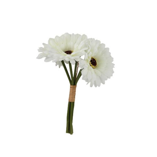 Artificial Gerbera Bundle 6 Stems Bouquet 28cm - Ivory